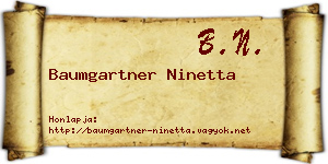Baumgartner Ninetta névjegykártya
